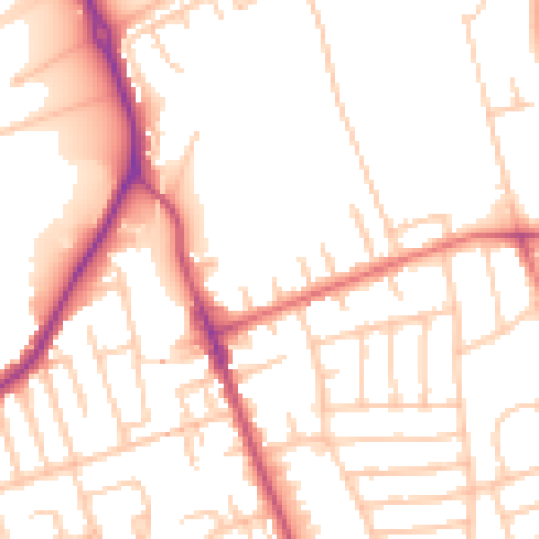 Daytime road noise heatmap for CH45 3HY