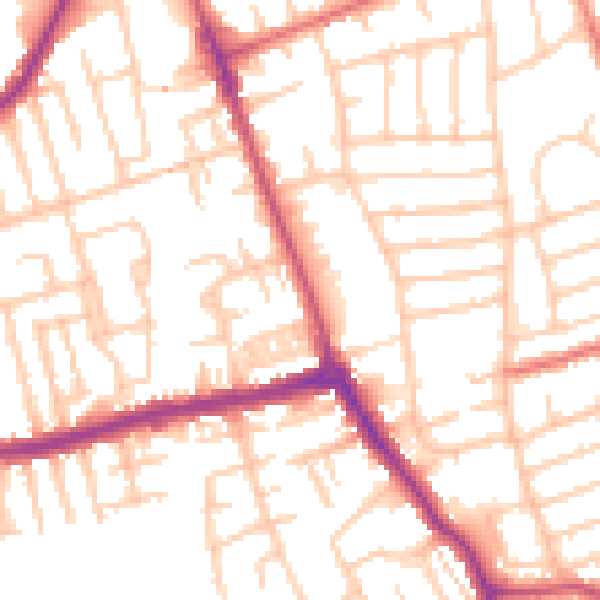 Daytime road noise heatmap for CH45 3LF