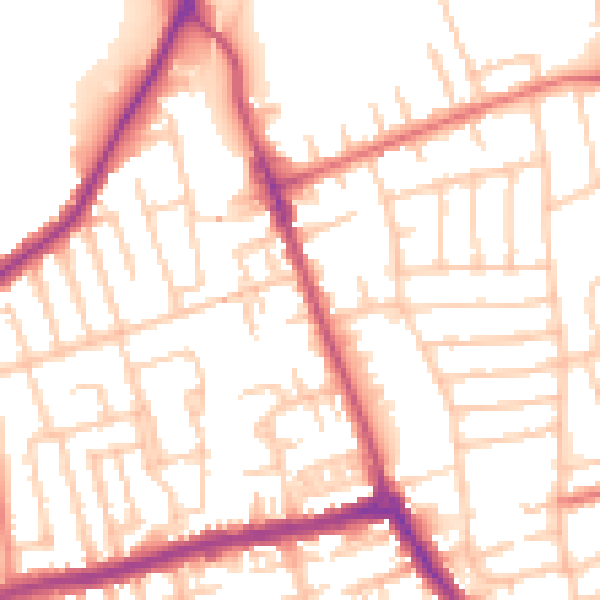 Daytime road noise heatmap for CH45 3LT
