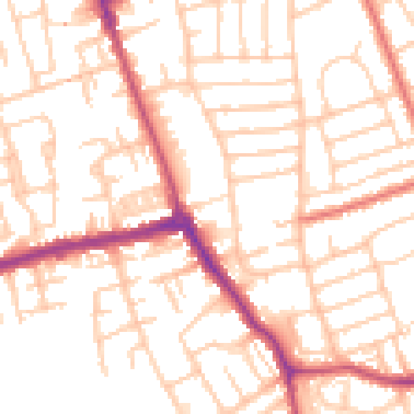 Daytime road noise heatmap for CH45 3LU