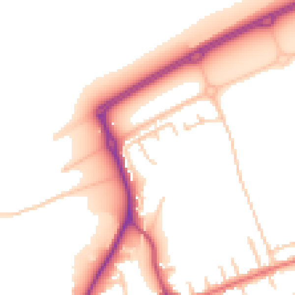 Daytime road noise heatmap for CH45 3NP