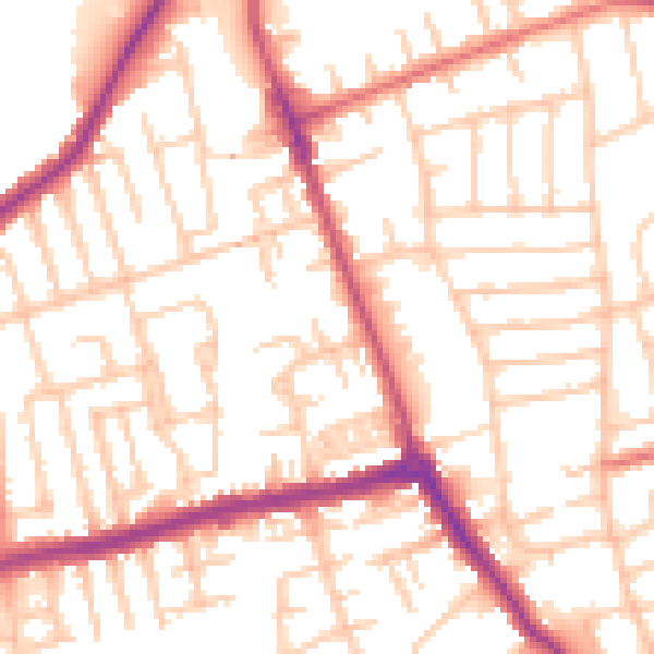 Daytime road noise heatmap for CH45 3PA
