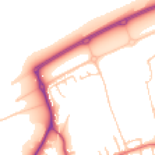 Daytime road noise heatmap for CH45 3QJ