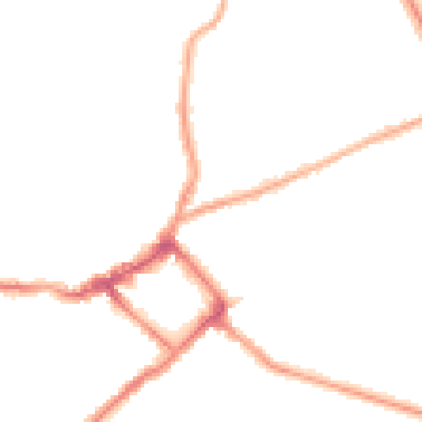 Night-time road noise heatmap for CH45 4JB