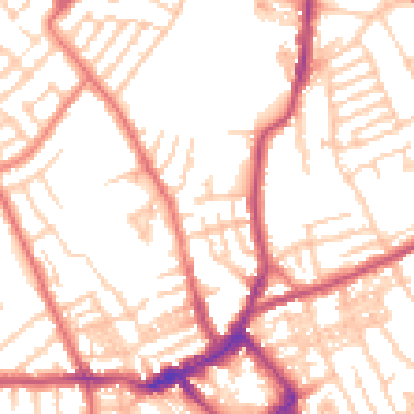 Daytime road noise heatmap for CH45 4LG