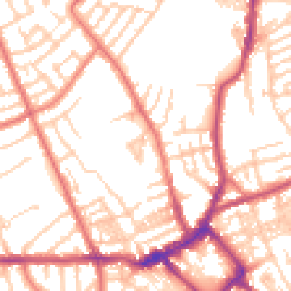 Daytime road noise heatmap for CH45 4LJ