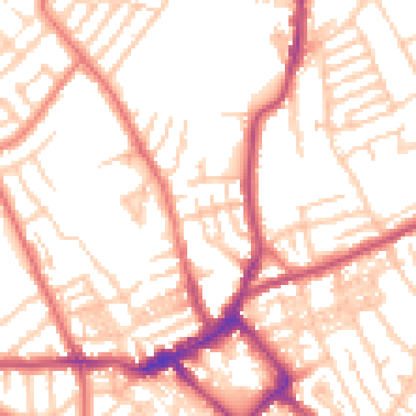 Daytime road noise heatmap for CH45 4LR