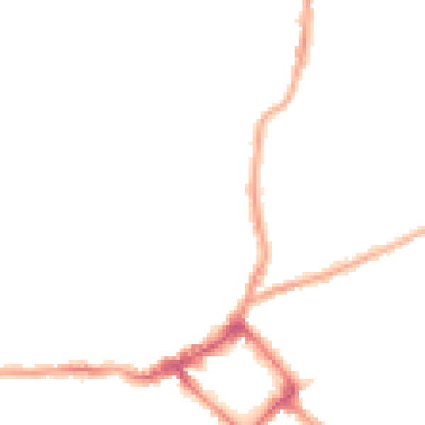 Night-time road noise heatmap for CH45 4LR
