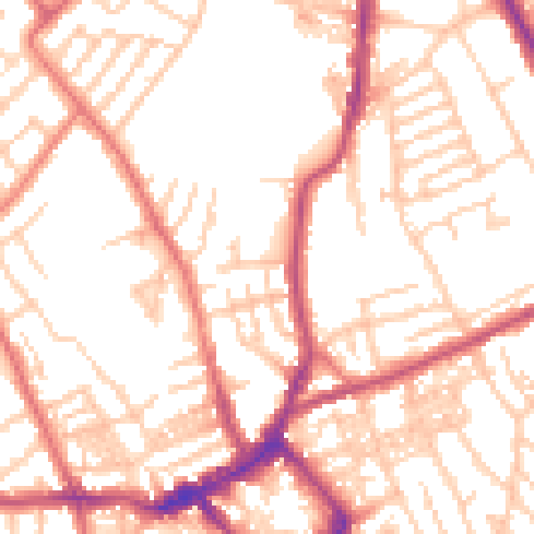 Daytime road noise heatmap for CH45 4LT