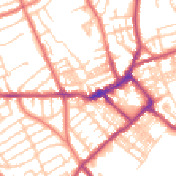 Daytime road noise heatmap for CH45 4ND