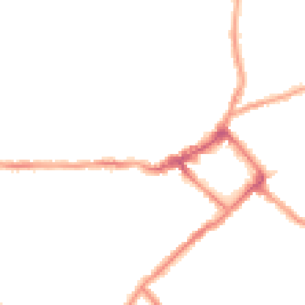 Night-time road noise heatmap for CH45 4ND