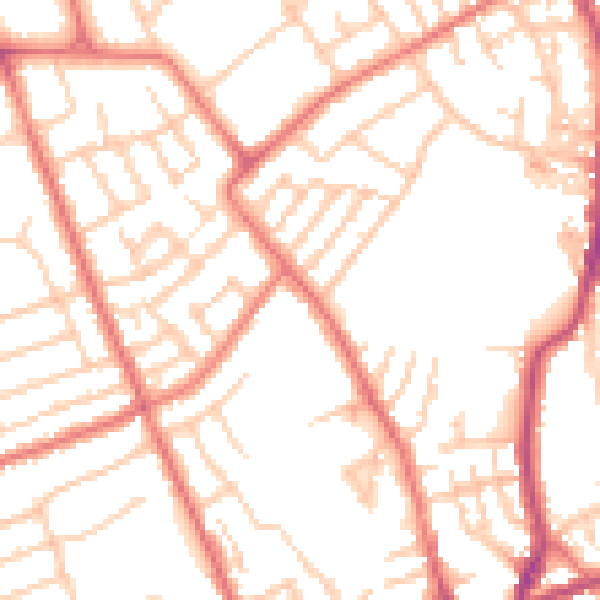 Daytime road noise heatmap for CH45 4PA