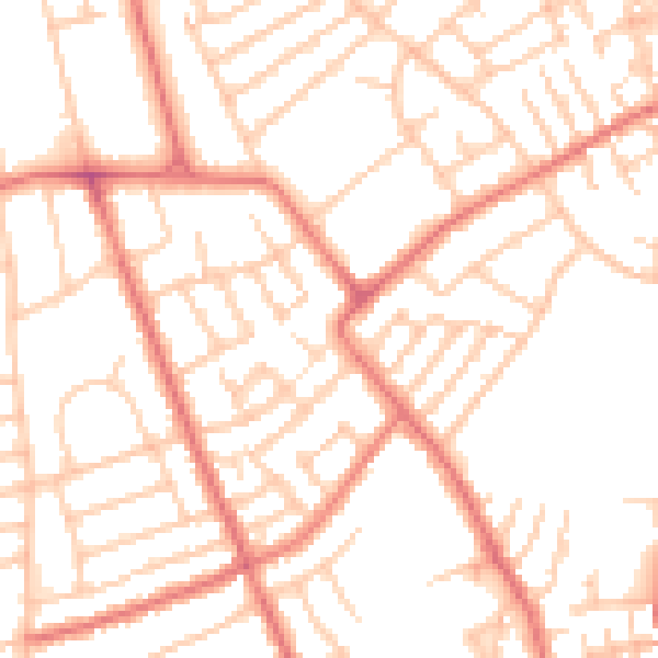 Daytime road noise heatmap for CH45 4PD