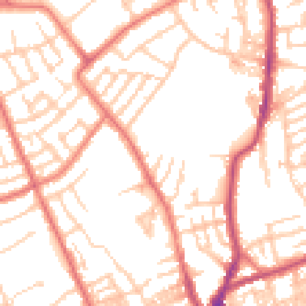 Daytime road noise heatmap for CH45 4PJ