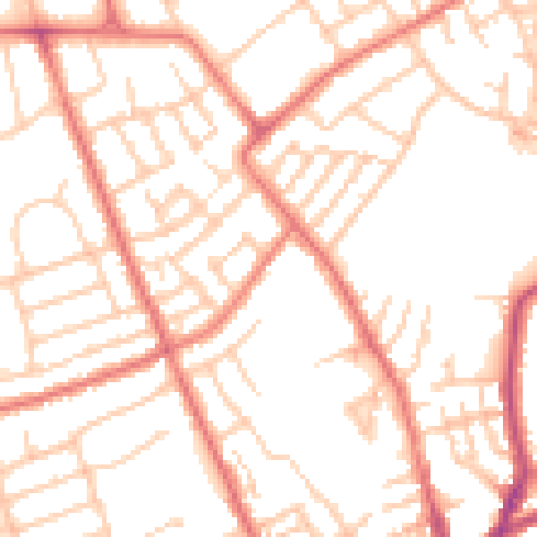 Daytime road noise heatmap for CH45 4PL