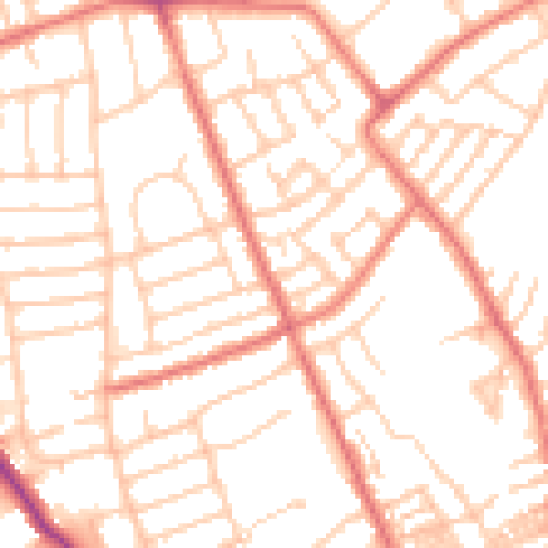 Daytime road noise heatmap for CH45 4PT