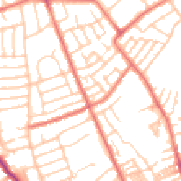 Daytime road noise heatmap for CH45 4PY