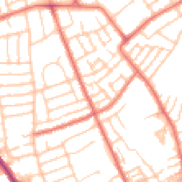 Daytime road noise heatmap for CH45 4QD