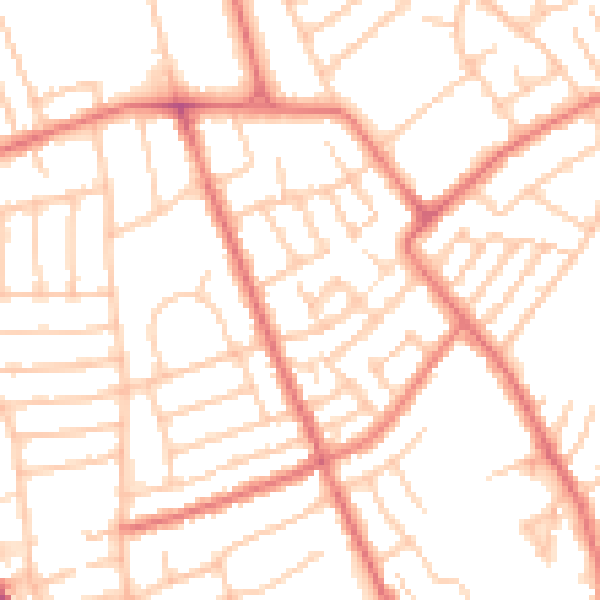 Daytime road noise heatmap for CH45 4QF