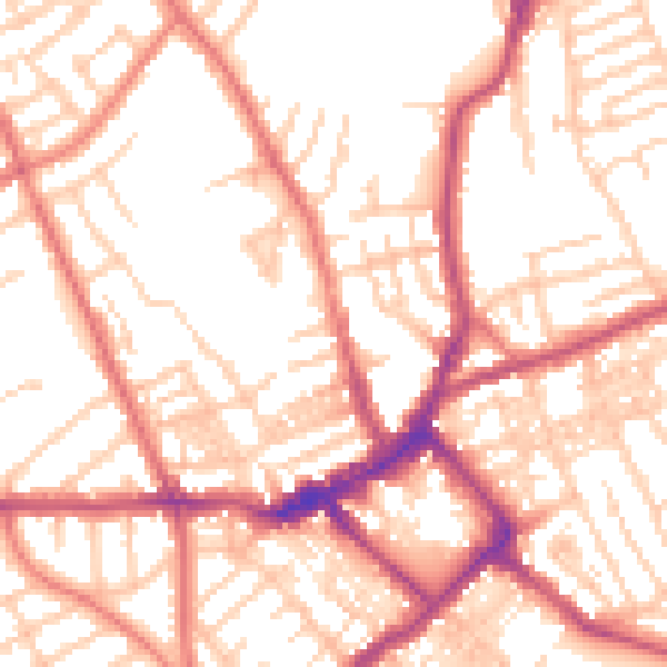 Daytime road noise heatmap for CH45 4QW