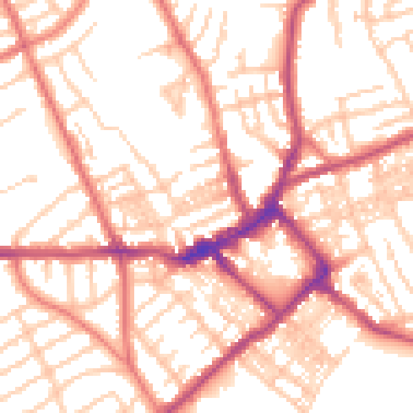 Daytime road noise heatmap for CH45 4QY