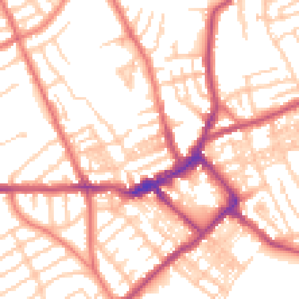 Daytime road noise heatmap for CH45 4QZ
