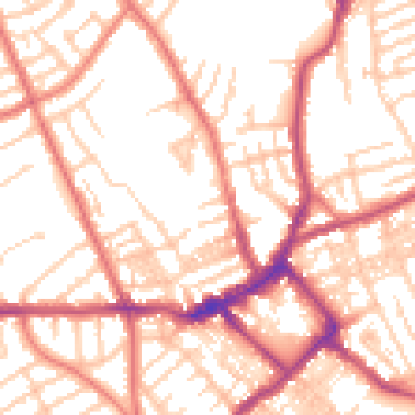 Daytime road noise heatmap for CH45 4RB