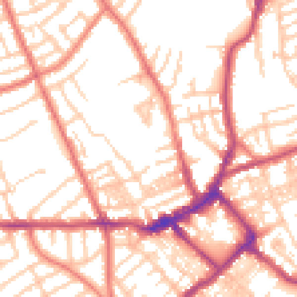 Daytime road noise heatmap for CH45 4RD