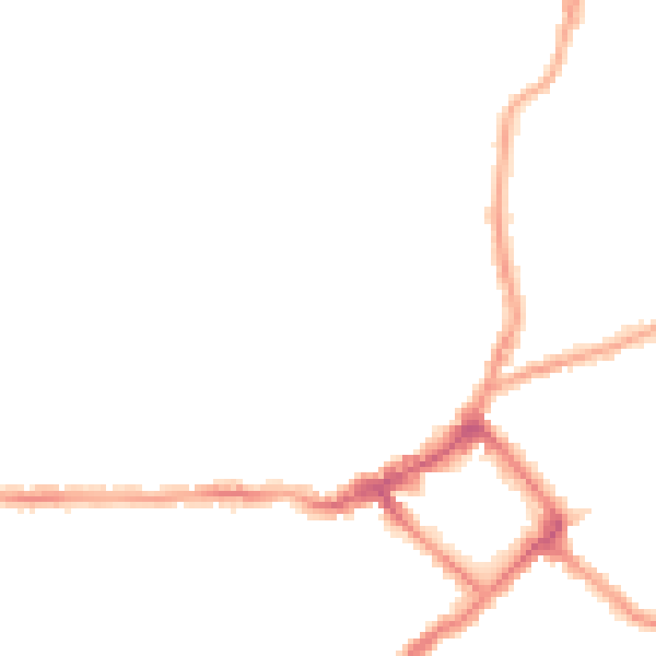Night-time road noise heatmap for CH45 4RD