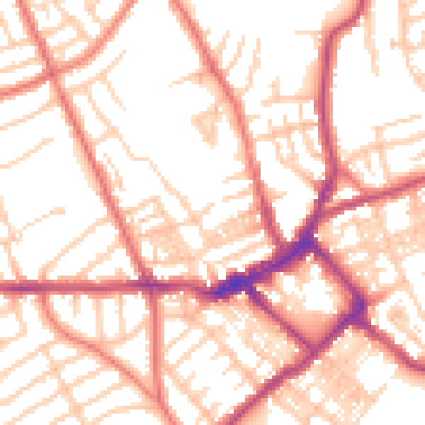 Daytime road noise heatmap for CH45 4RH