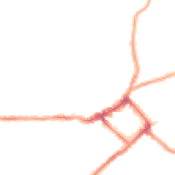 Night-time road noise heatmap for CH45 4RH