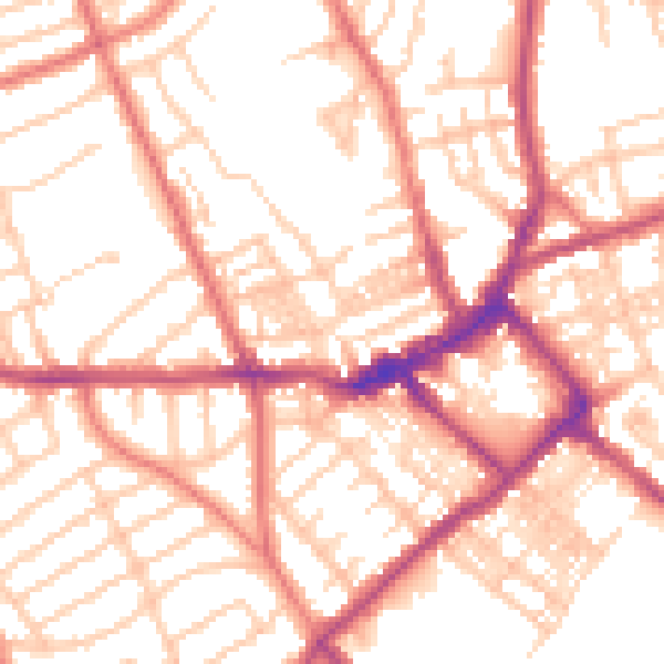 Daytime road noise heatmap for CH45 4RL
