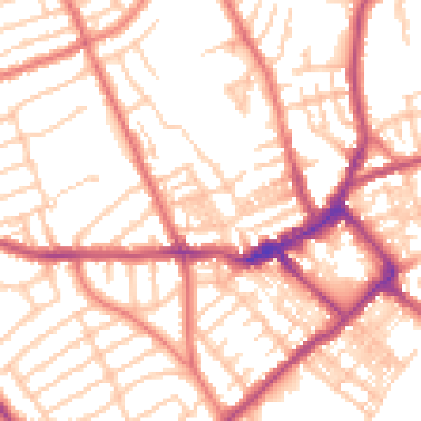 Daytime road noise heatmap for CH45 4RR