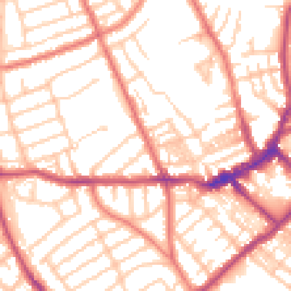 Daytime road noise heatmap for CH45 4RU