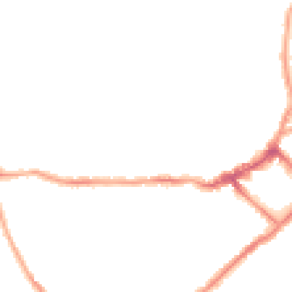 Night-time road noise heatmap for CH45 4RU