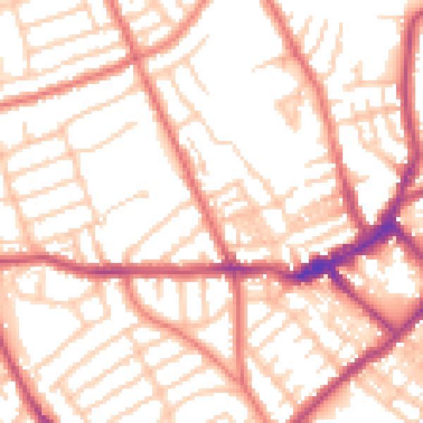 Daytime road noise heatmap for CH45 4RY