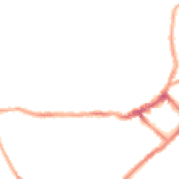 Night-time road noise heatmap for CH45 4RY