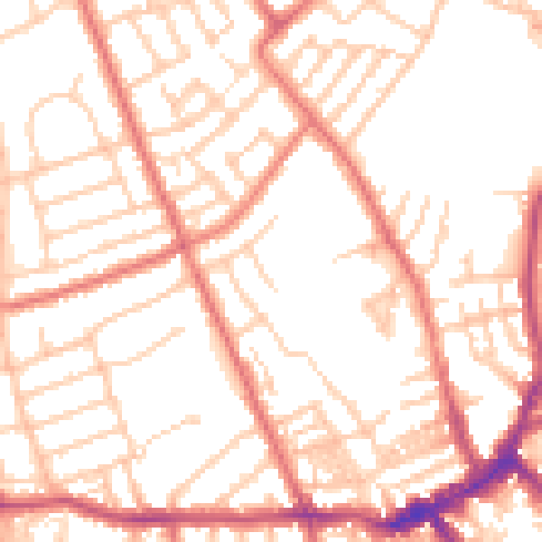 Daytime road noise heatmap for CH45 4SD