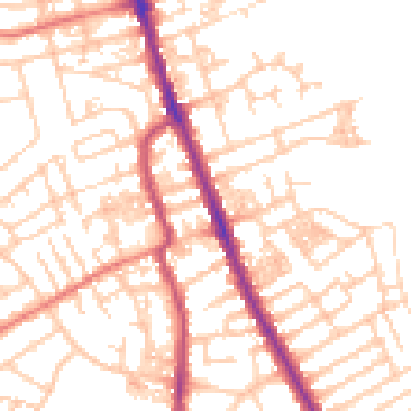 Daytime road noise heatmap for CH45 5AE