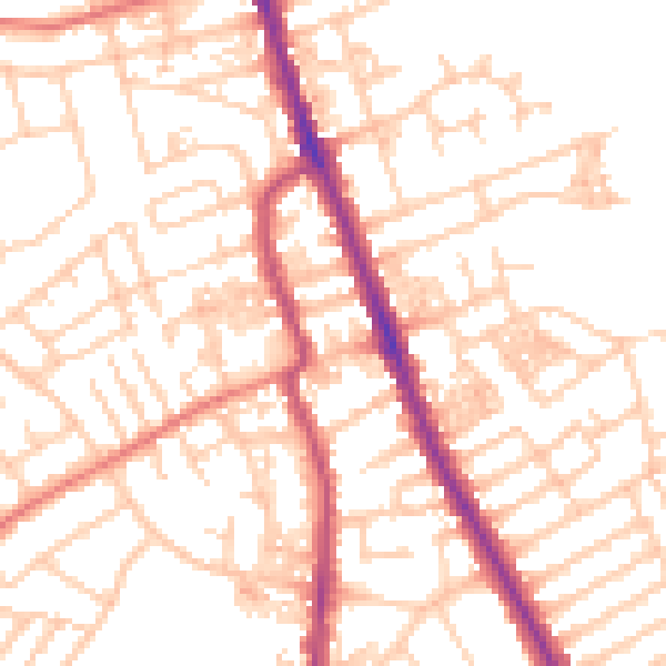 Daytime road noise heatmap for CH45 5AJ