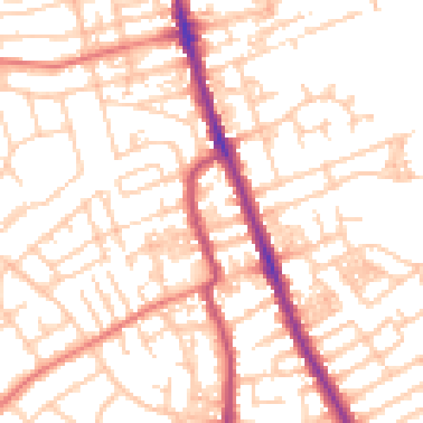 Daytime road noise heatmap for CH45 5AX