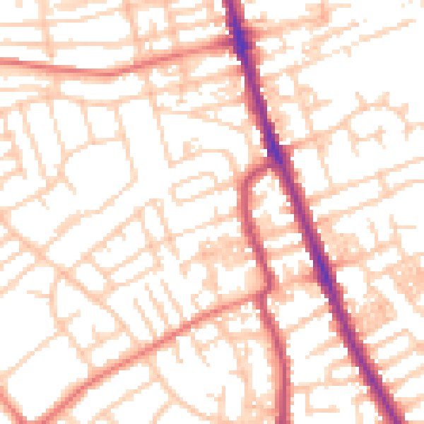 Daytime road noise heatmap for CH45 5BE