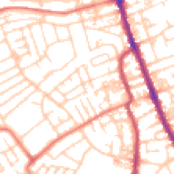 Daytime road noise heatmap for CH45 5BP