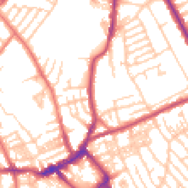 Daytime road noise heatmap for CH45 5DF
