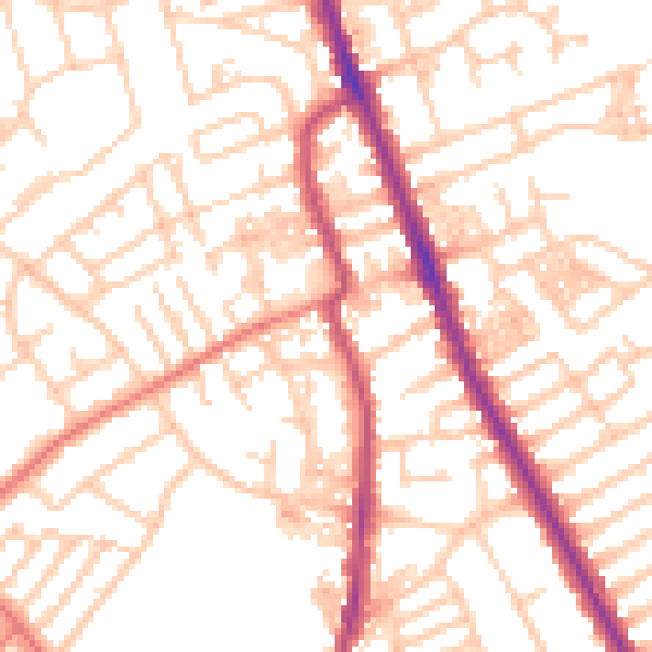 Daytime road noise heatmap for CH45 5DJ