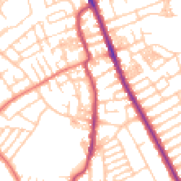 Daytime road noise heatmap for CH45 5DQ
