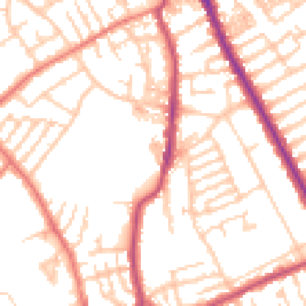 Daytime road noise heatmap for CH45 5DR