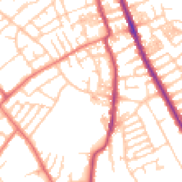 Daytime road noise heatmap for CH45 5DY