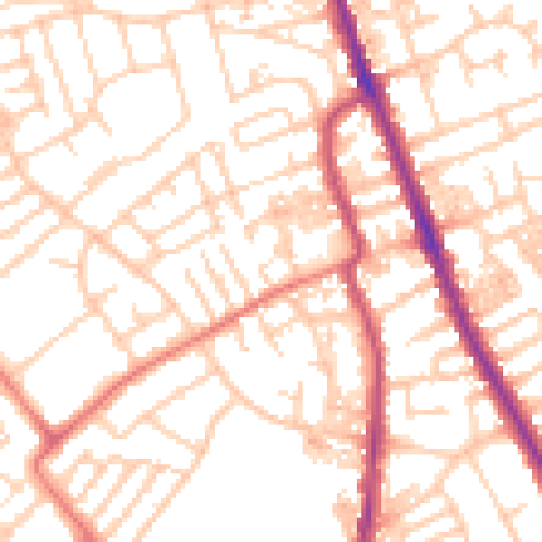 Daytime road noise heatmap for CH45 5EL