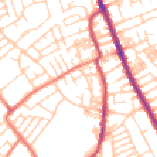 Daytime road noise heatmap for CH45 5ER